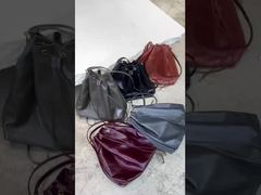 Top-grain oil-waxed cowhide genuine leather Large-capacity drawstring shoulder bag backpack Duffel B