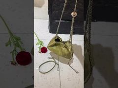 Velvet-Satin Cowhide Small Gold Ball Shoulder & Crossbody Bag