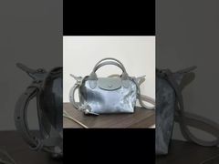 Velvet Satin Cowhide Handheld Crossbody Bag